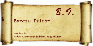 Barczy Izidor névjegykártya